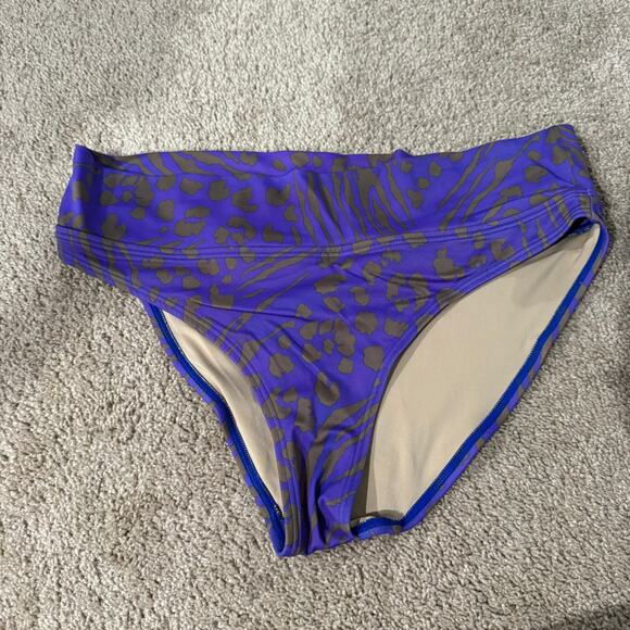 Victoria's Secret Animal Print Bikini Swim Bottoms Women's Size Medium Purple - Picture 1 of 8